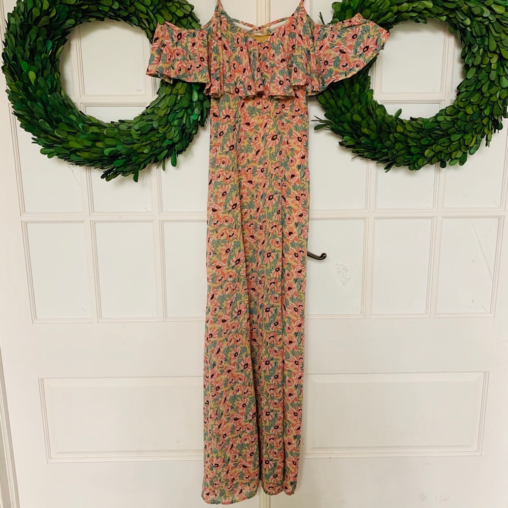 Maxi Off Shoulder Dress | Entro | Sunflower Print